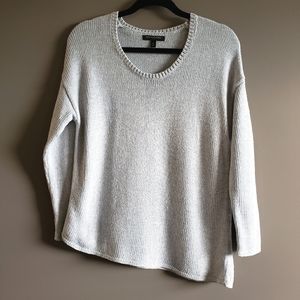 Banana Republic Grey Crew Neck Asymmetrical Sweater Medium